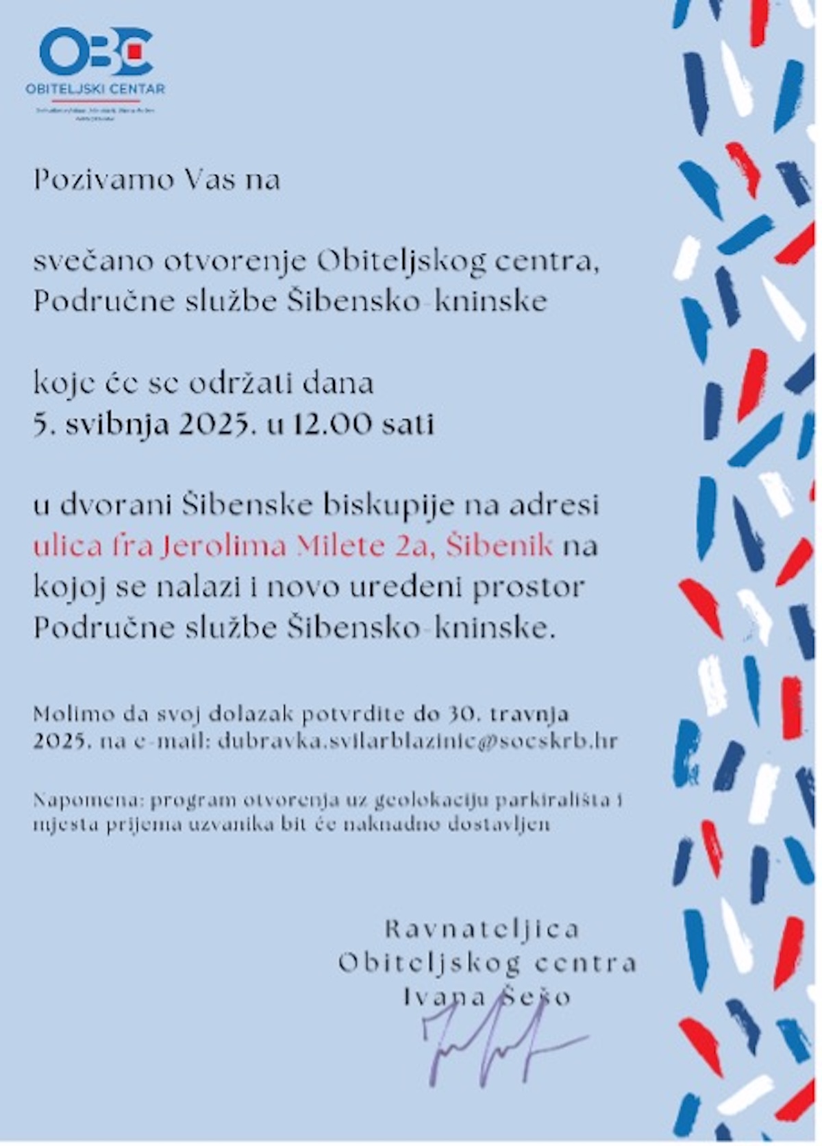 Svečano otvorenje Obiteljskog centra, Područne službe Šibensko-kninske