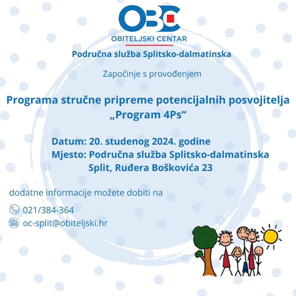 Program stručne pripreme potencijalnih posvojitelja „Program 4Ps“