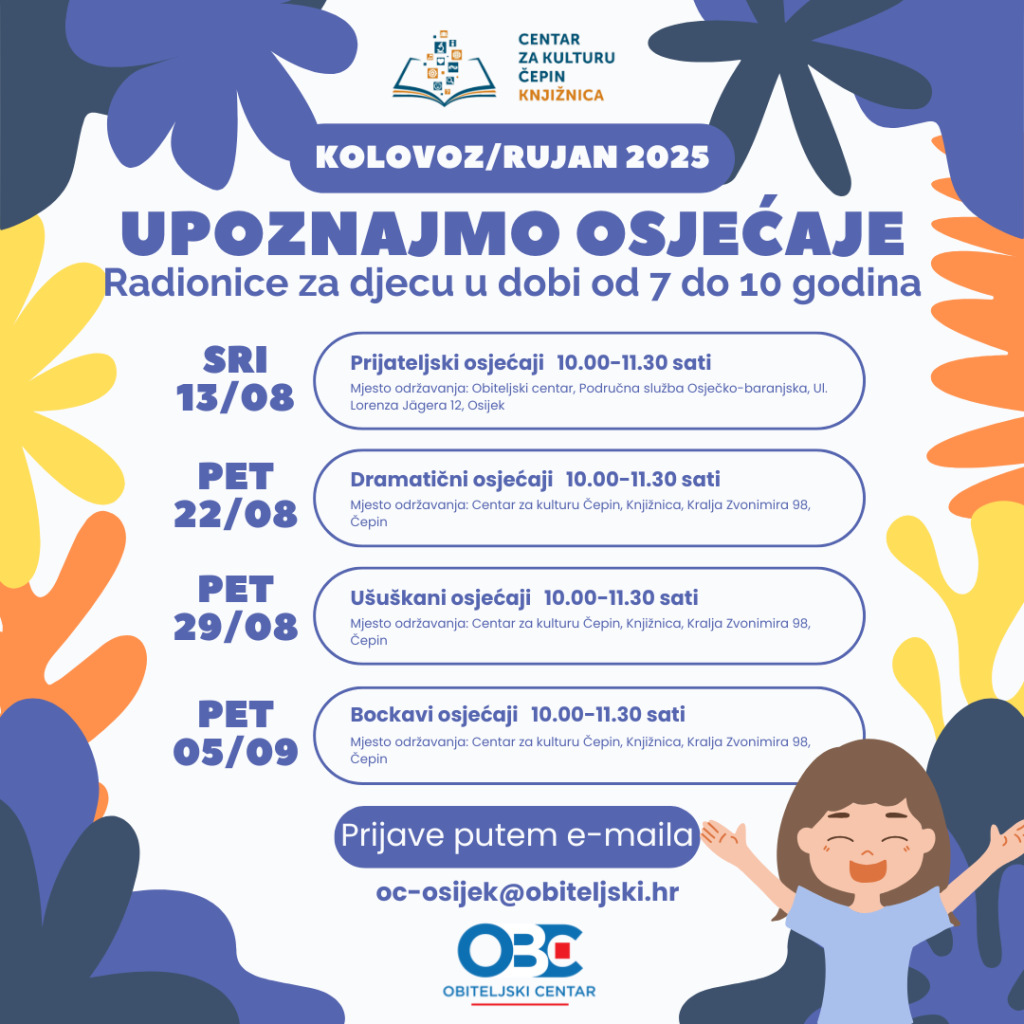 Započinje provedba ciklusa besplatnih radionica za djecu “Upoznajmo osjećaje”