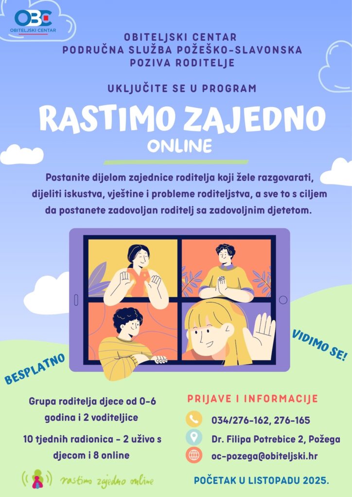 Novi ciklus radionica Rastimo zajedno ONLINE