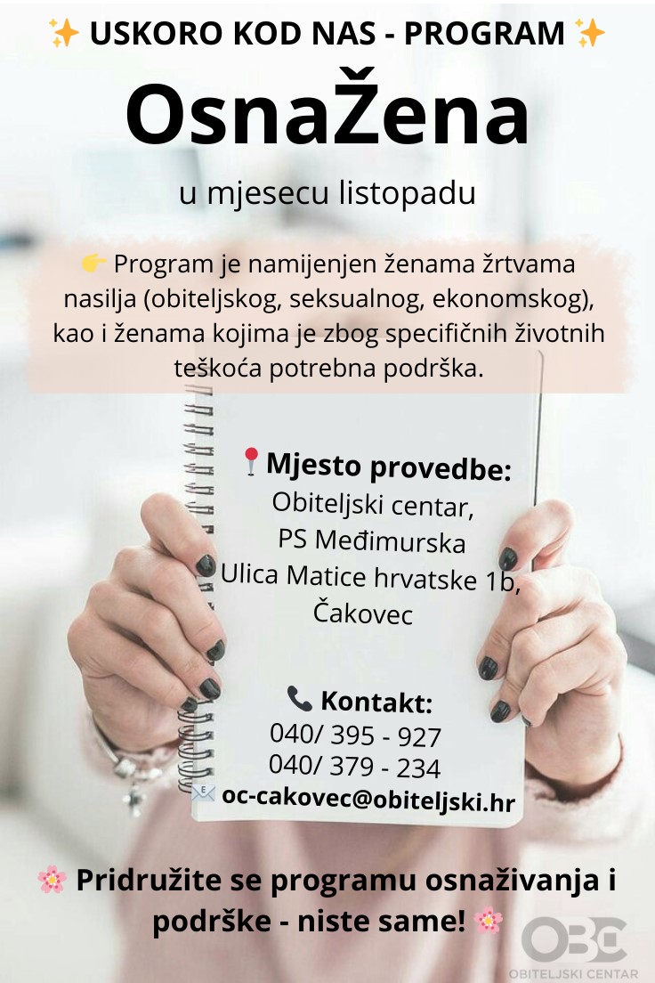 Program “OsnaŽena” u Područnoj službi Međimurskoj