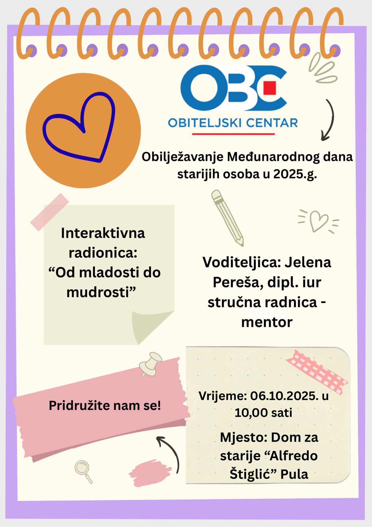Najava radionice “Od mladosti do mudrosti”