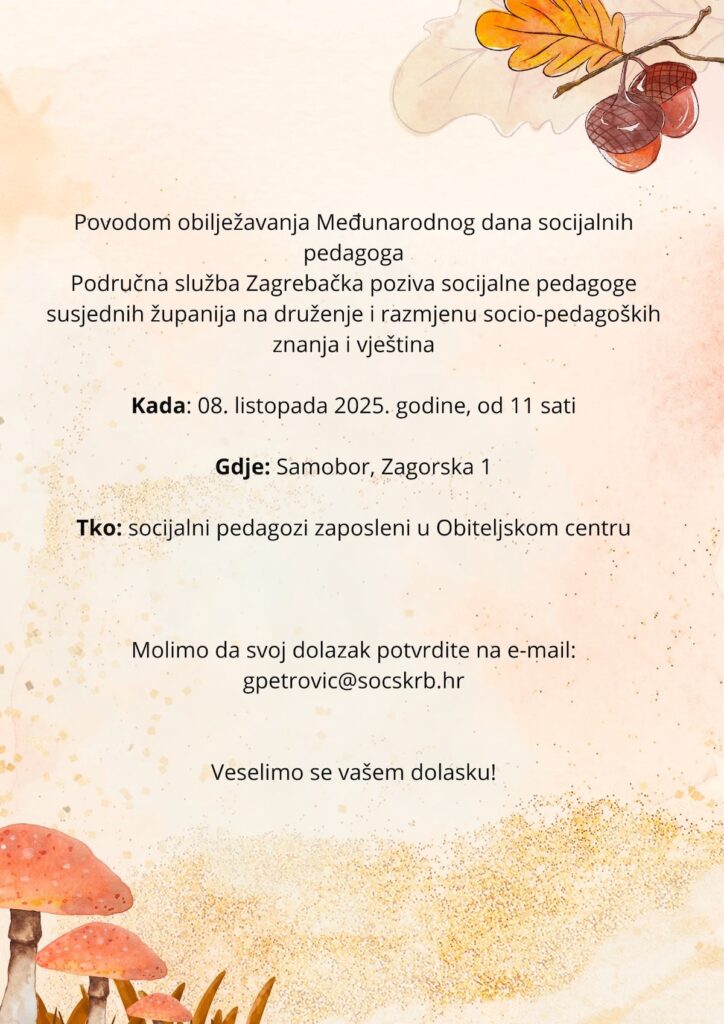 Poziv za obilježavanje Međunarodnog dana socijalnih pedagoga