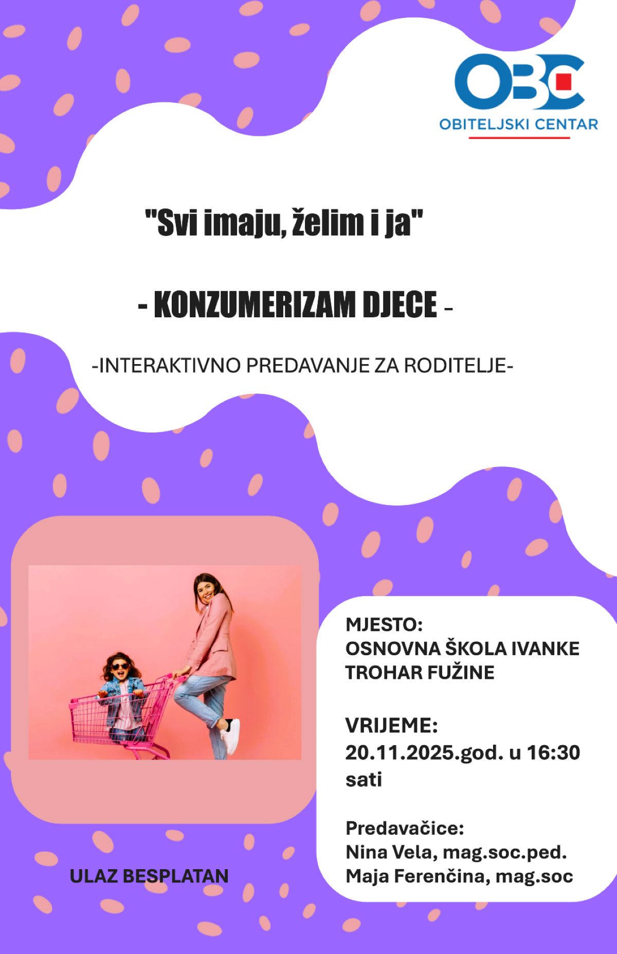 Konzumerizam djece – interaktivno predavanje za roditelje