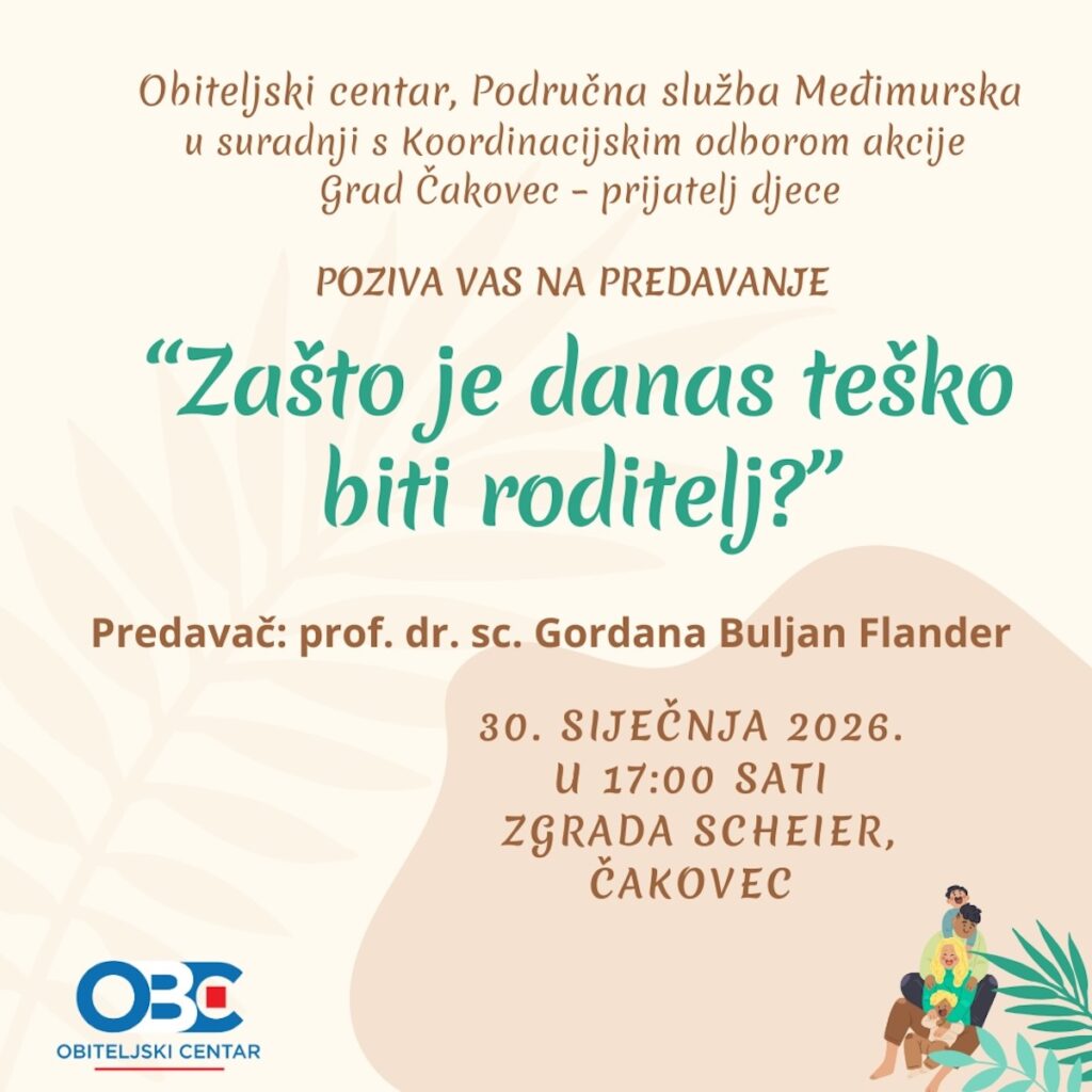 Poziv na predavanje “Zašto je danas teško biti roditelj?”