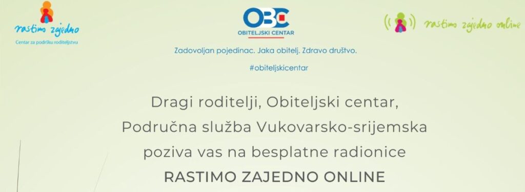 Novi ciklus radionica Rastimo zajedno ONLINE