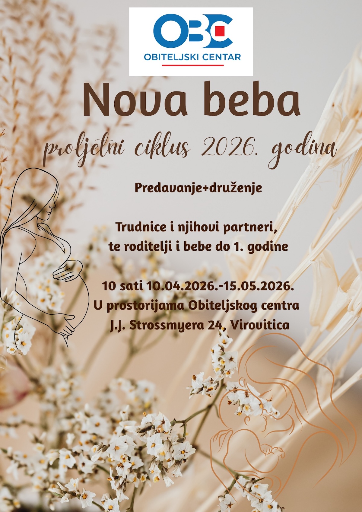 Pripremite se za najljepšu ulogu: Obiteljski centar u Virovitici pokreće novi ciklus programa “Nova beba”